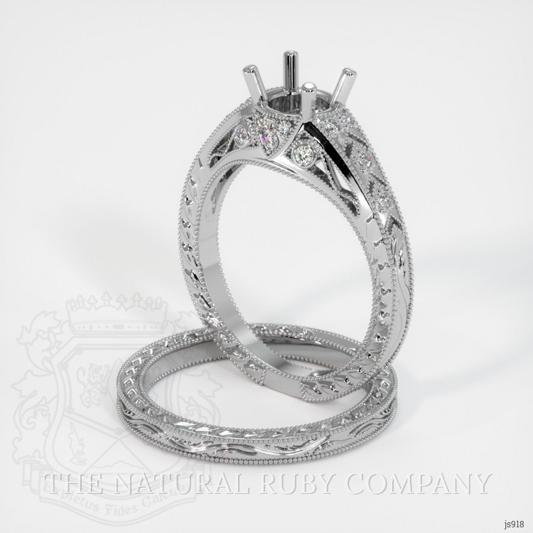 18K White Gold Antique Style Ring Setting