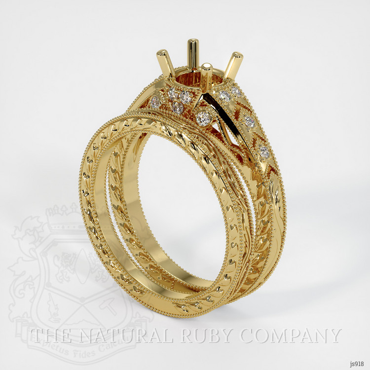 14K Yellow Gold Antique Style Ring Setting