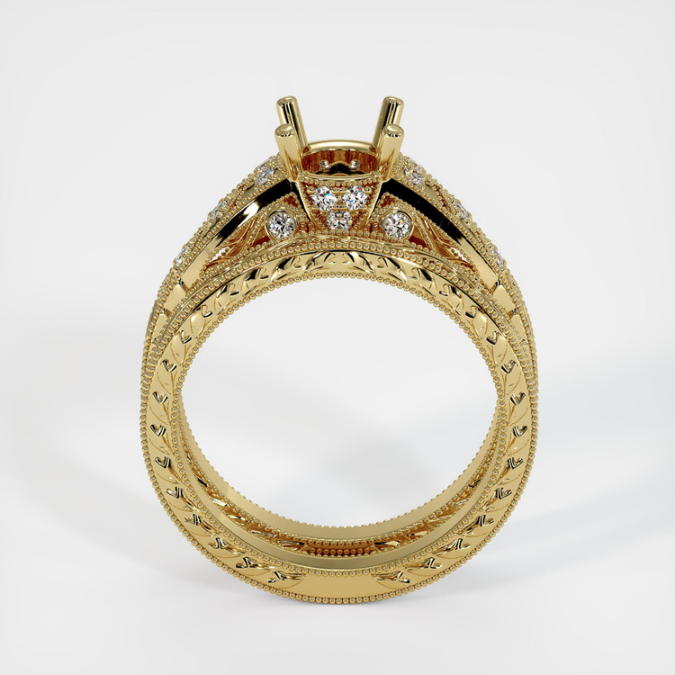 14K Yellow Gold Antique Style Ring Setting