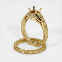 14K Yellow Gold Antique Style Ring Setting Image