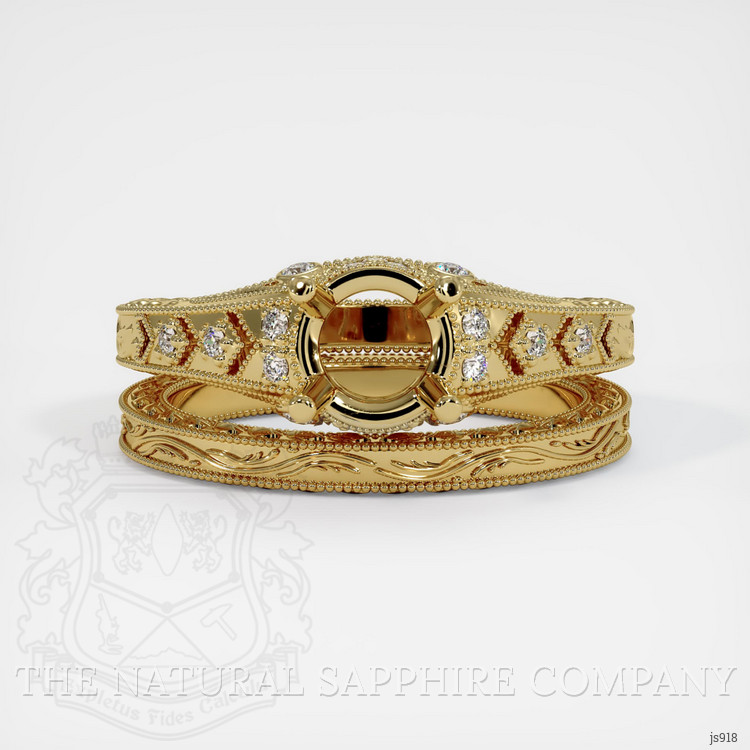 18K Yellow Gold Antique Style Ring Setting