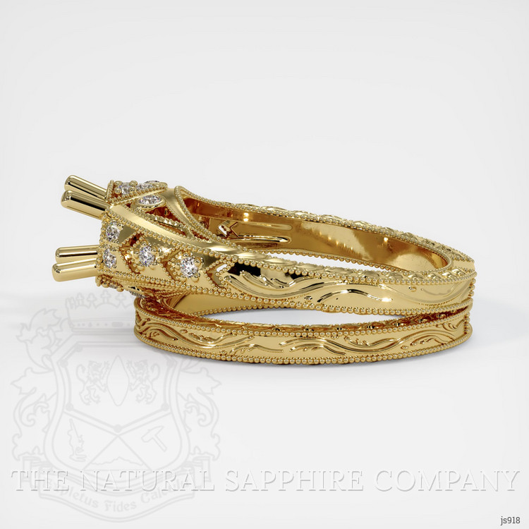 18K Yellow Gold Antique Style Ring Setting