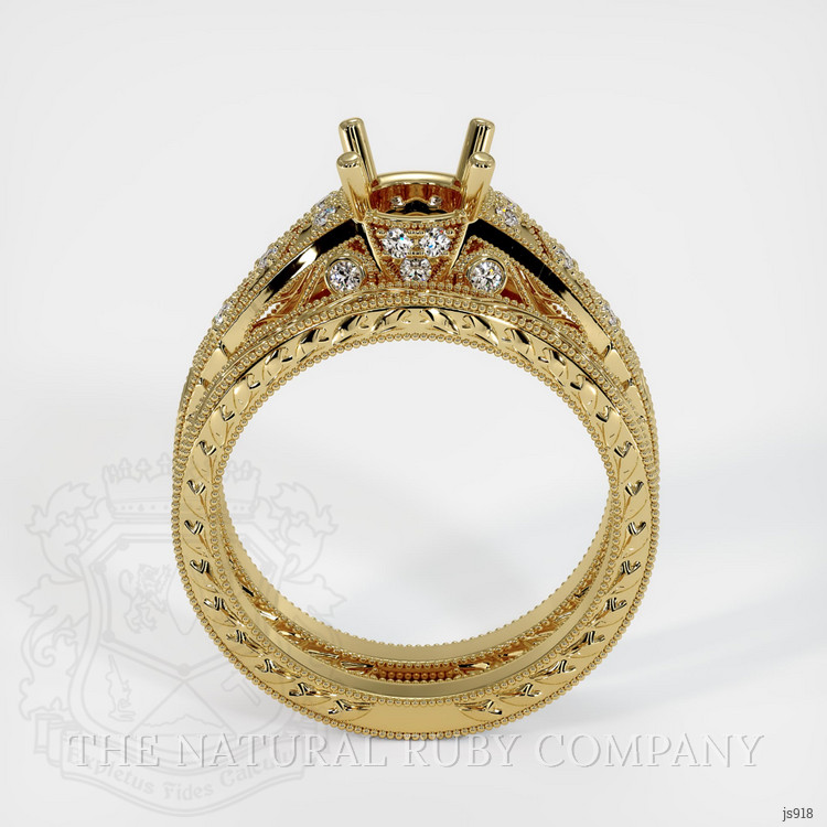 18K Yellow Gold Antique Style Ring Setting