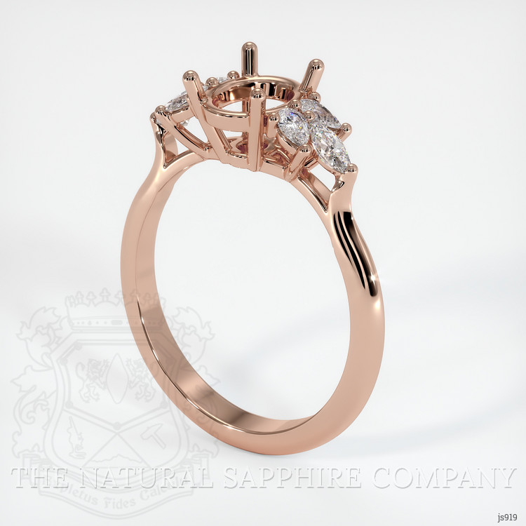 14K Rose Gold Accent Stones Ring Setting