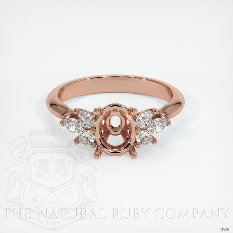 14K Rose Gold Accent Stones Ring Setting