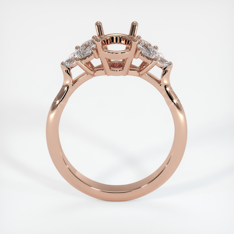 14K Rose Gold Accent Stones Ring Setting