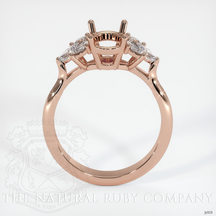 14K Rose Gold Accent Stones Ring Setting
