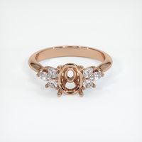 18K Rose Gold Accent Stones Ring Setting Image