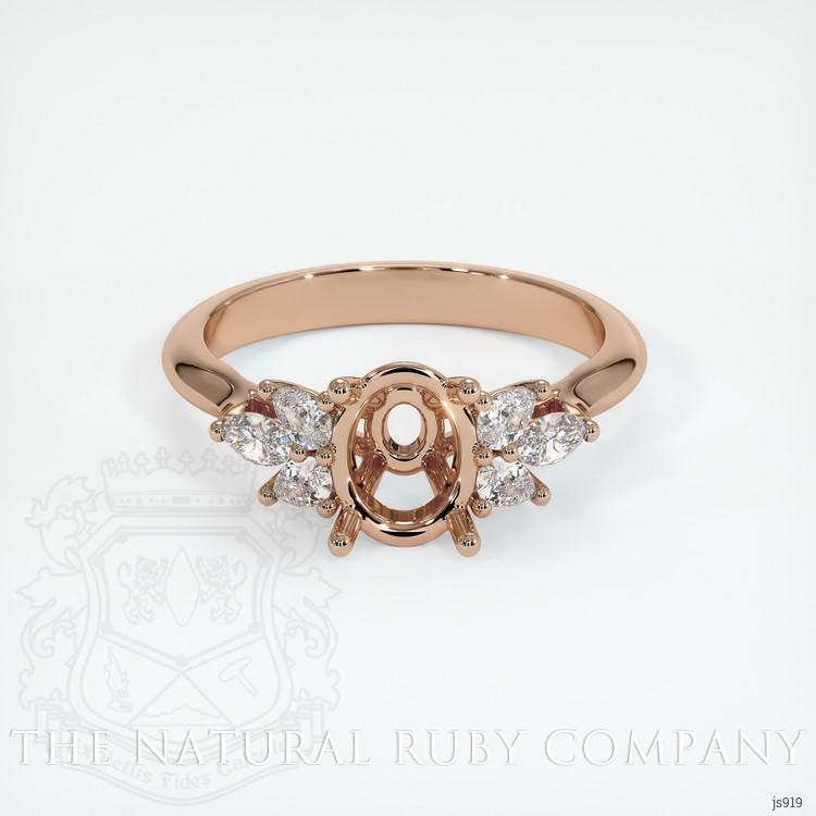 18K Rose Gold Accent Stones Ring Setting