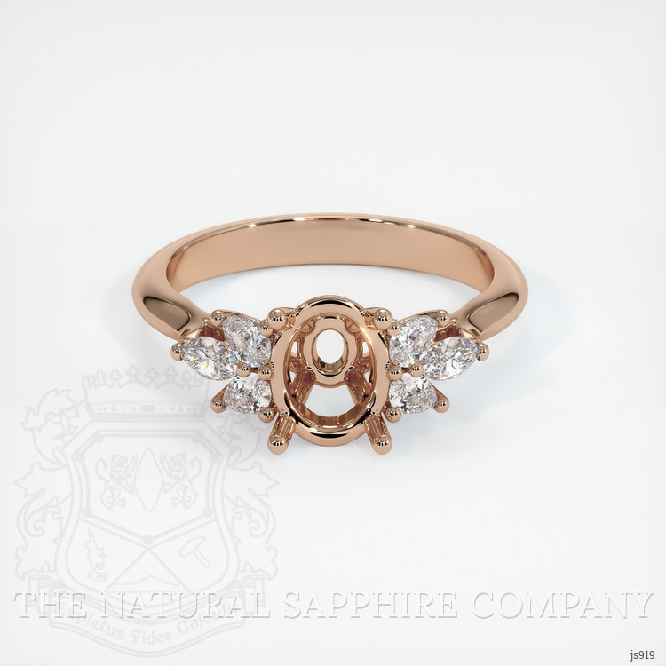 18K Rose Gold Accent Stones Ring Setting