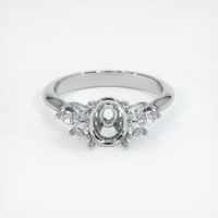14K White Gold Accent Stones Ring Setting Image