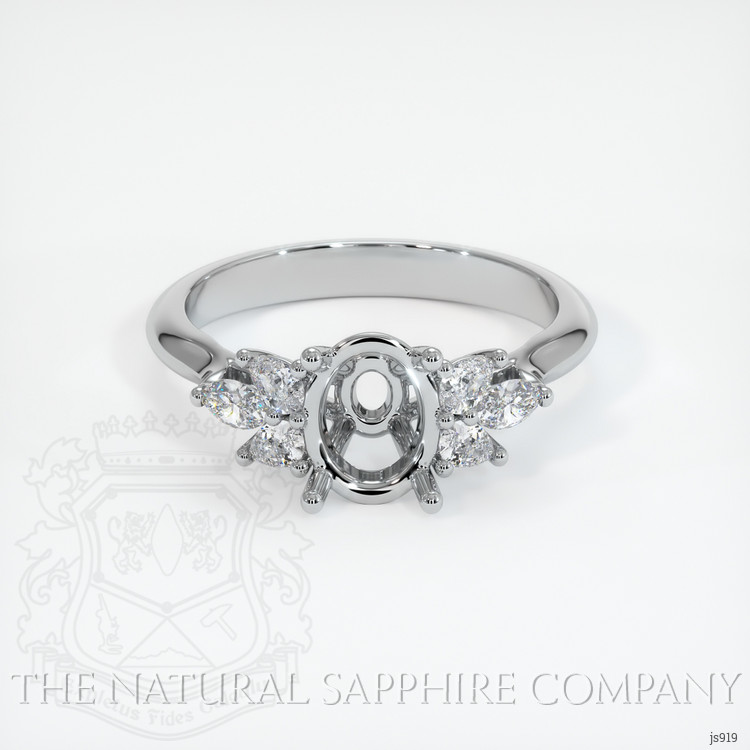 14K White Gold Accent Stones Ring Setting