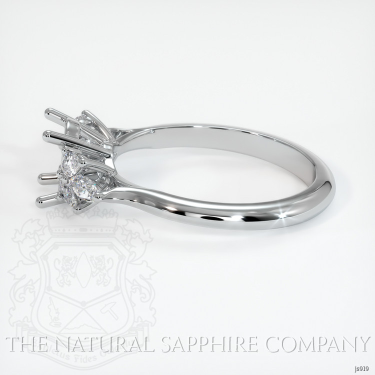 14K White Gold Accent Stones Ring Setting