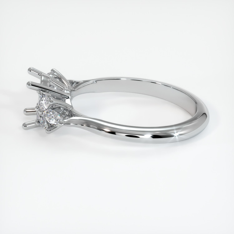 14K White Gold Accent Stones Ring Setting