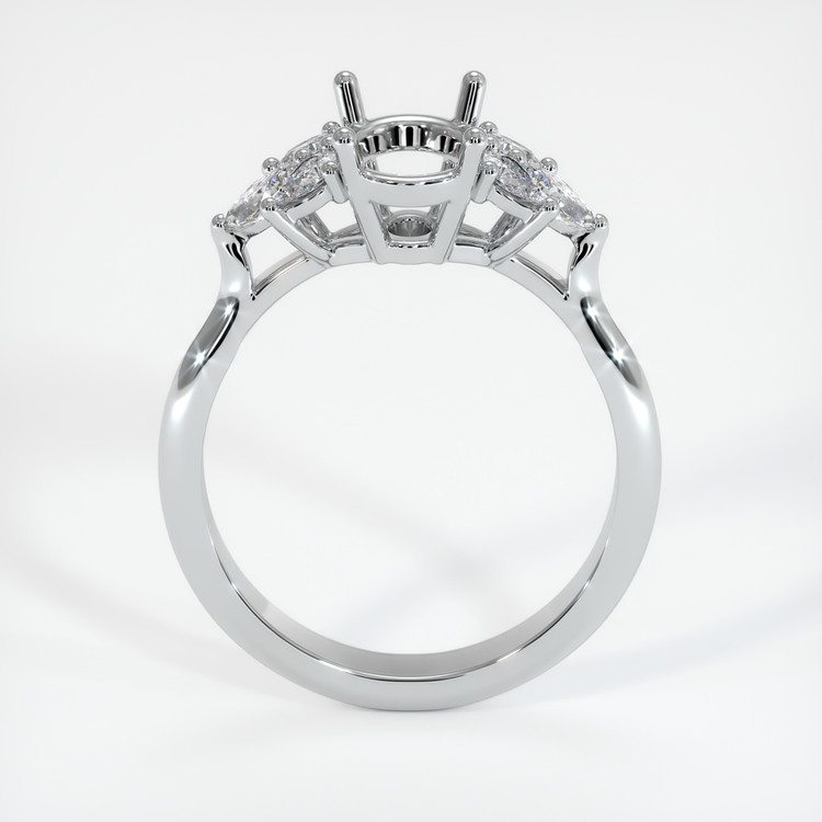 14K White Gold Accent Stones Ring Setting