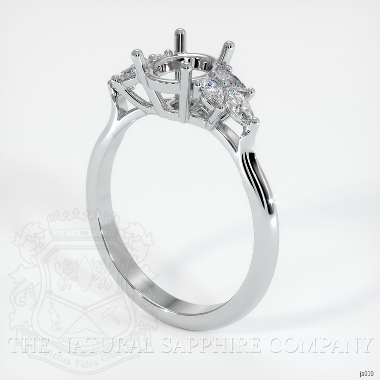 18K White Gold Accent Stones Ring Setting