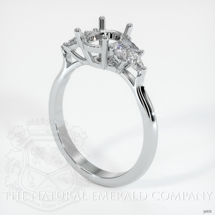 18K White Gold Accent Stones Ring Setting