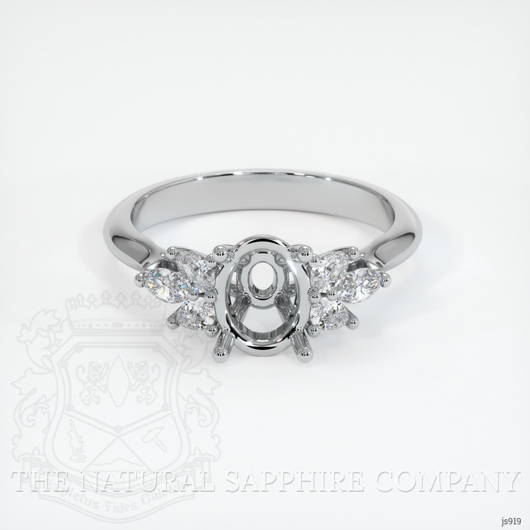 18K White Gold Accent Stones Ring Setting