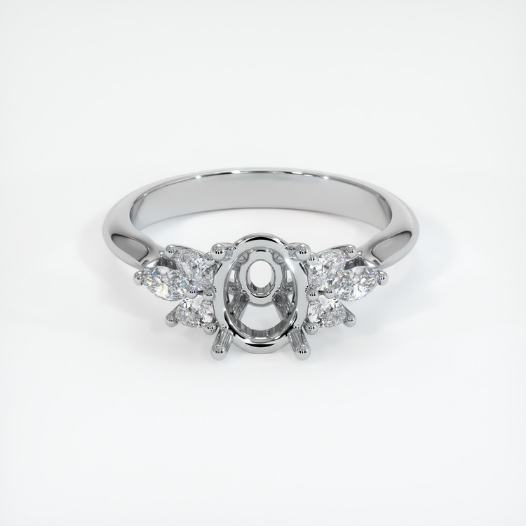 18K White Gold Accent Stones Ring Setting