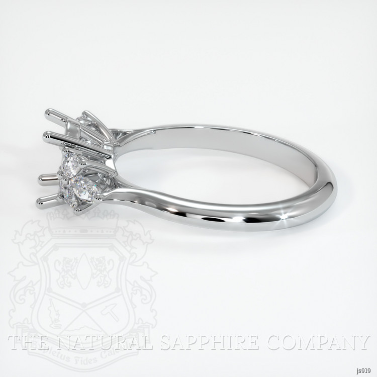18K White Gold Accent Stones Ring Setting