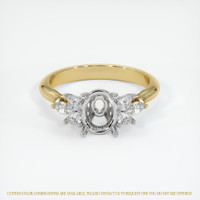 14K White & Yellow Accent Stones Ring Setting Image
