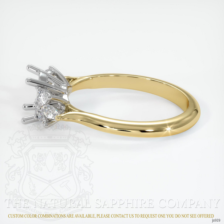 14K White & Yellow Accent Stones Ring Setting