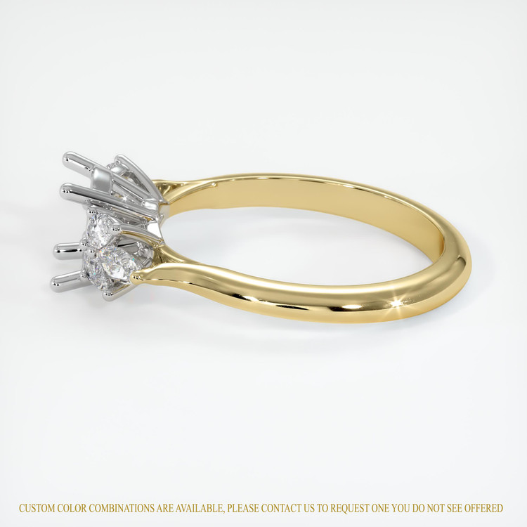 14K White & Yellow Accent Stones Ring Setting