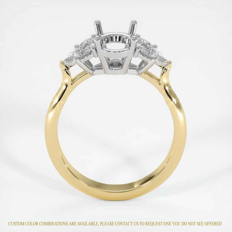 14K White & Yellow Accent Stones Ring Setting