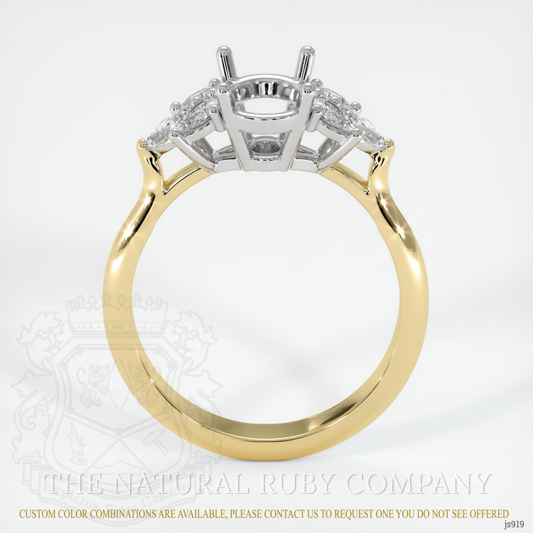 14K White & Yellow Accent Stones Ring Setting