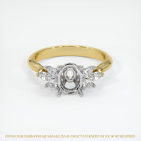 18K White & Yellow Accent Stones Ring Setting Image