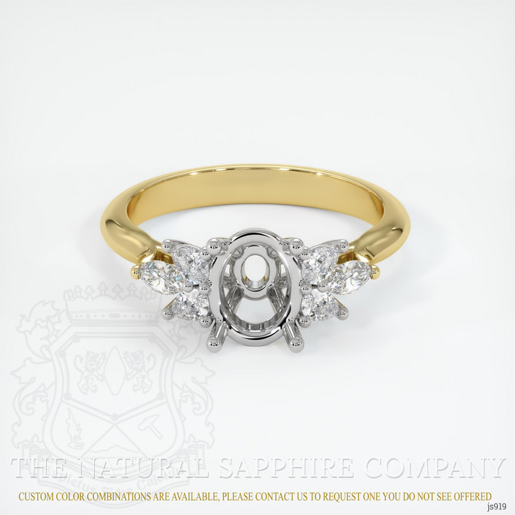 18K White & Yellow Accent Stones Ring Setting