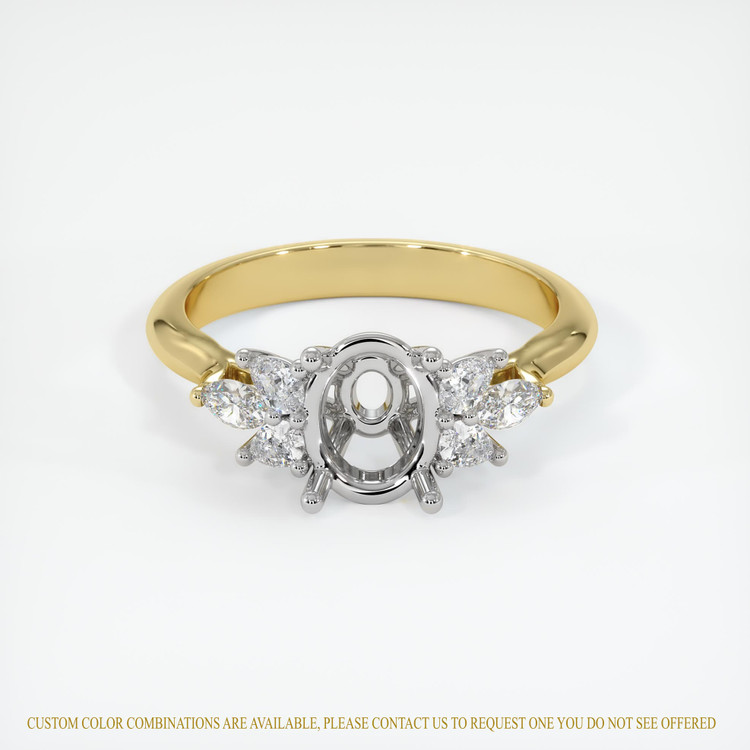18K White & Yellow Accent Stones Ring Setting