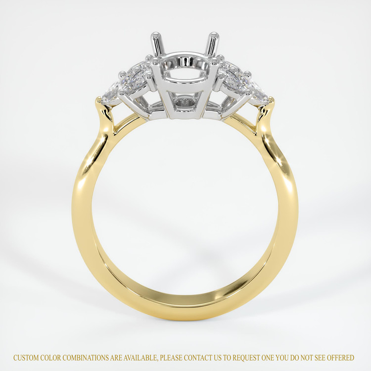18K White & Yellow Accent Stones Ring Setting