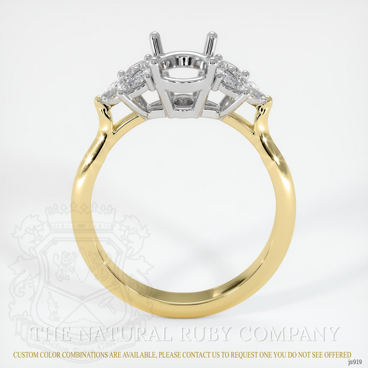 18K White & Yellow Accent Stones Ring Setting