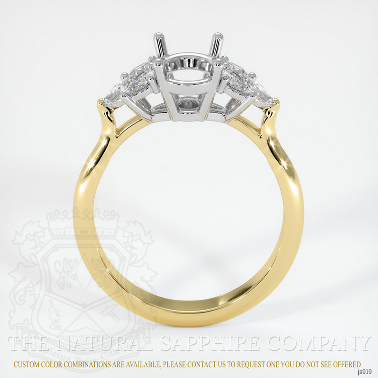 18K White & Yellow Accent Stones Ring Setting