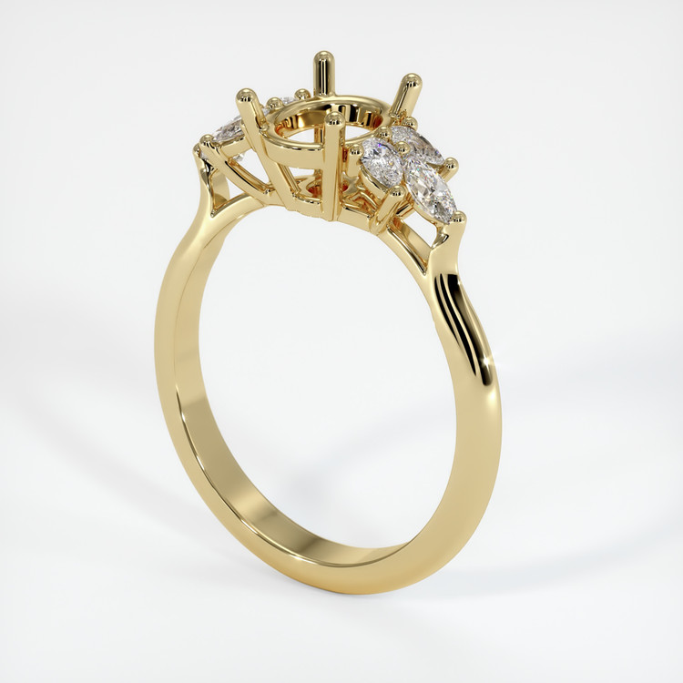 10K Yellow Gold Accent Stones Ring Setting