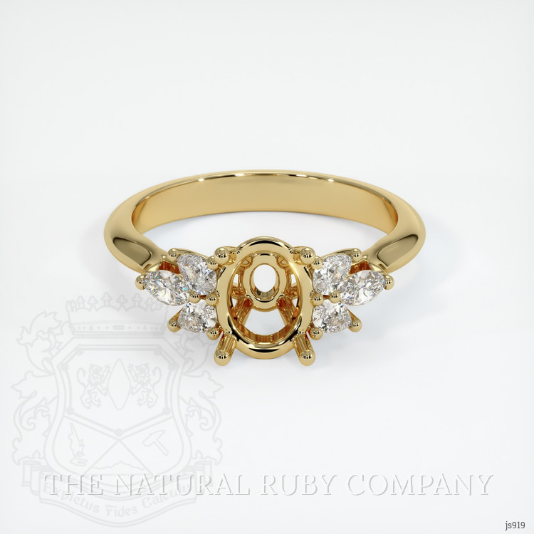 10K Yellow Gold Accent Stones Ring Setting