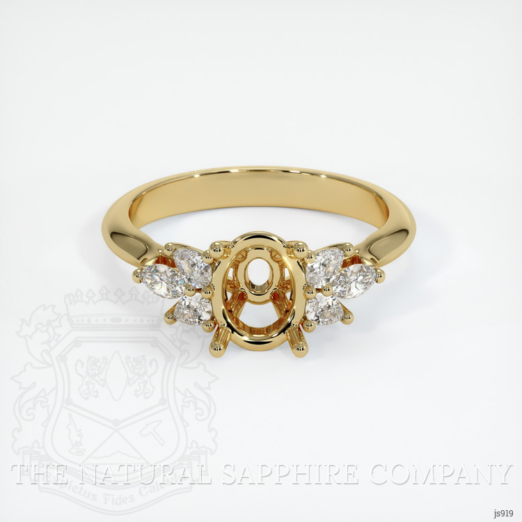 14K Yellow Gold Accent Stones Ring Setting