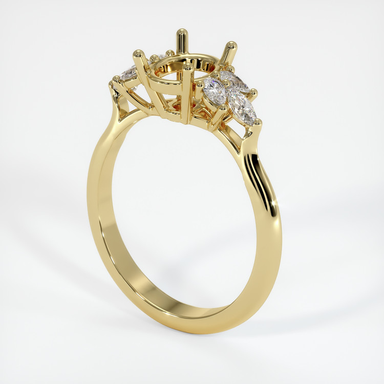 18K Yellow Gold Accent Stones Ring Setting