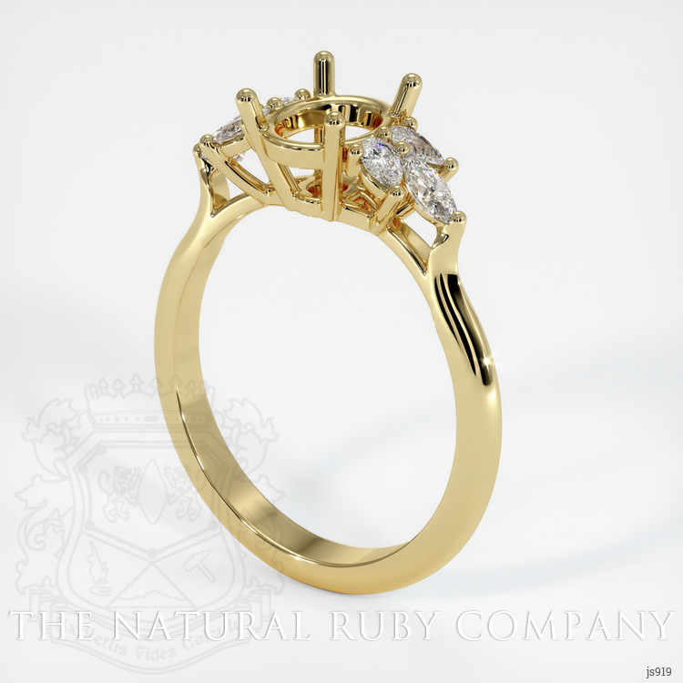 18K Yellow Gold Accent Stones Ring Setting