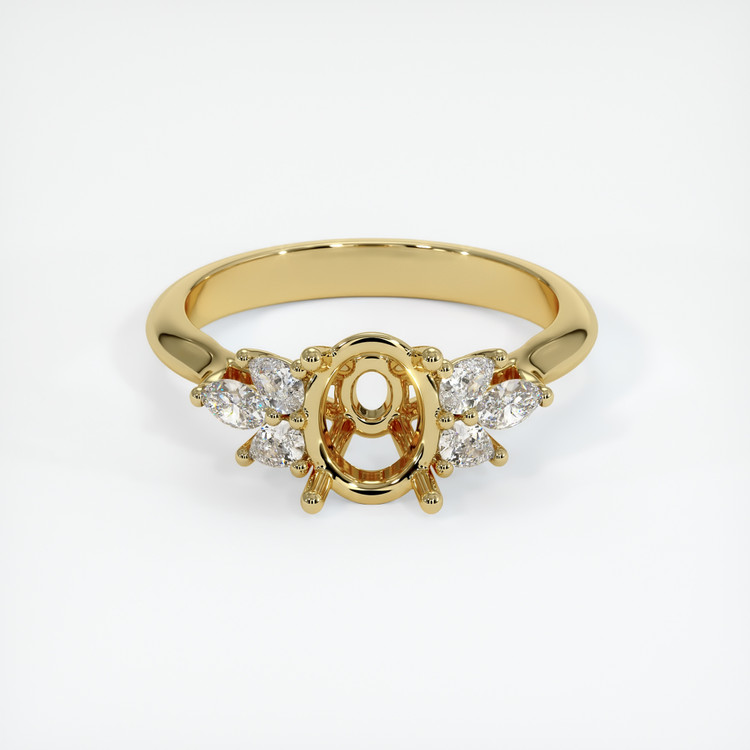 18K Yellow Gold Accent Stones Ring Setting