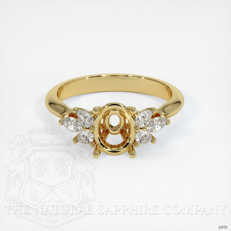 18K Yellow Gold Accent Stones Ring Setting
