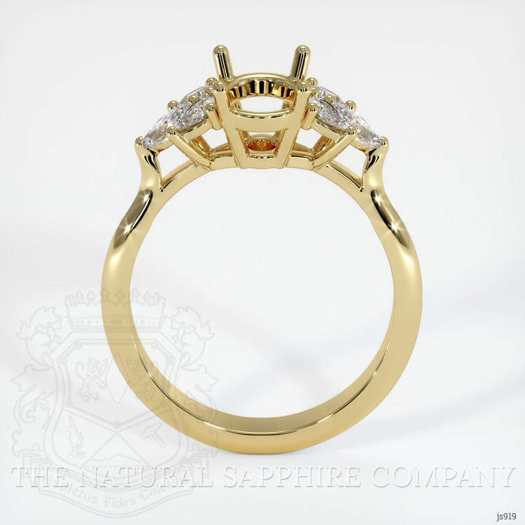 18K Yellow Gold Accent Stones Ring Setting