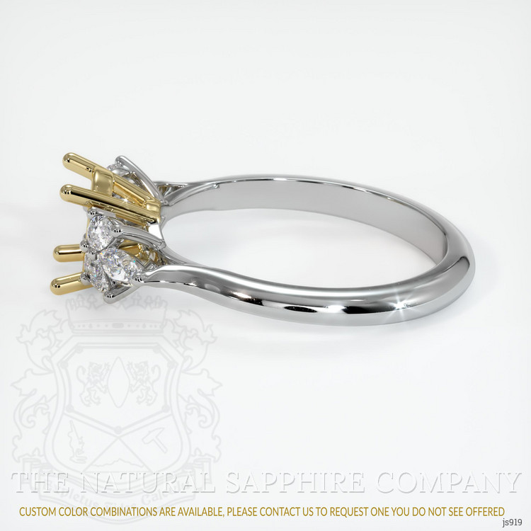 14K Yellow & White Accent Stones Ring Setting