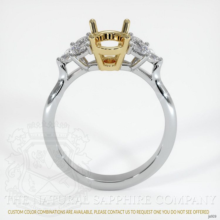 14K Yellow & White Accent Stones Ring Setting