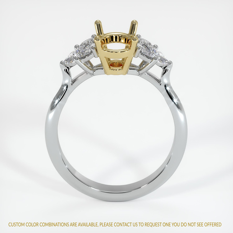 14K Yellow & White Accent Stones Ring Setting