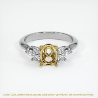 18K Yellow & White Accent Stones Ring Setting Image