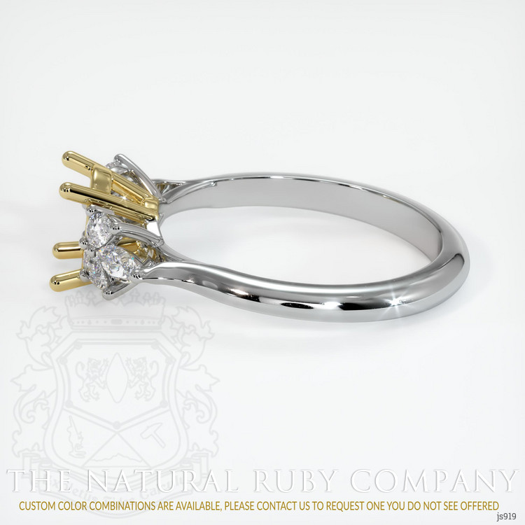 18K Yellow & White Accent Stones Ring Setting