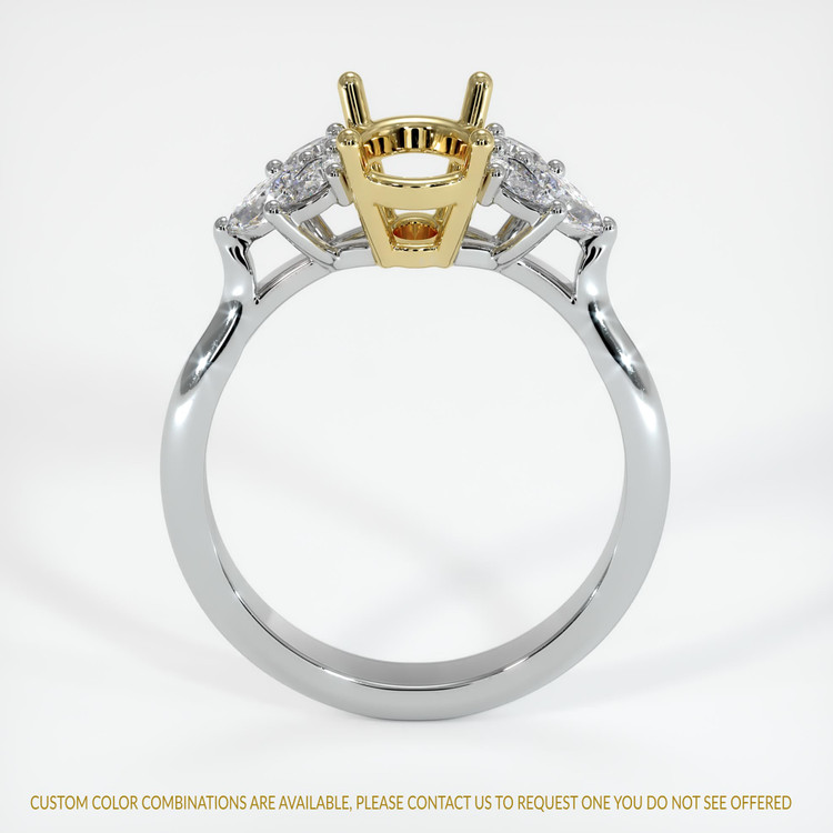 18K Yellow & White Accent Stones Ring Setting