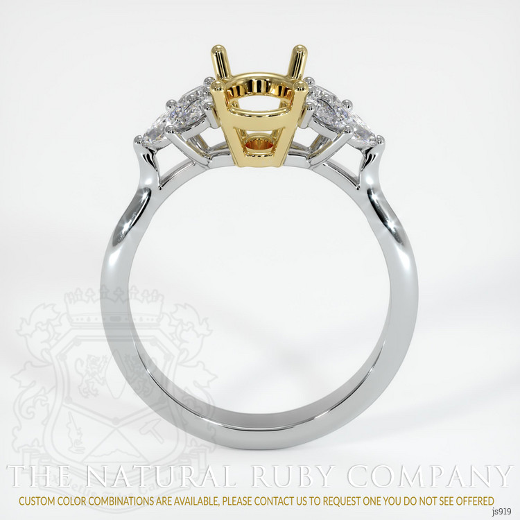 18K Yellow & White Accent Stones Ring Setting